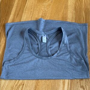 Yogalicious Heathered Gray Racerback Workout/Gym Tank Top Small